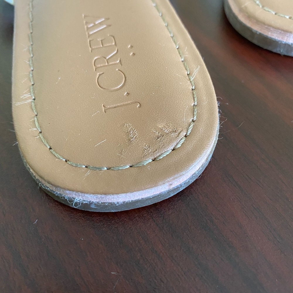 J Crew factory seaside strappy slide sandal neutral EUC - Picture 6 of 7